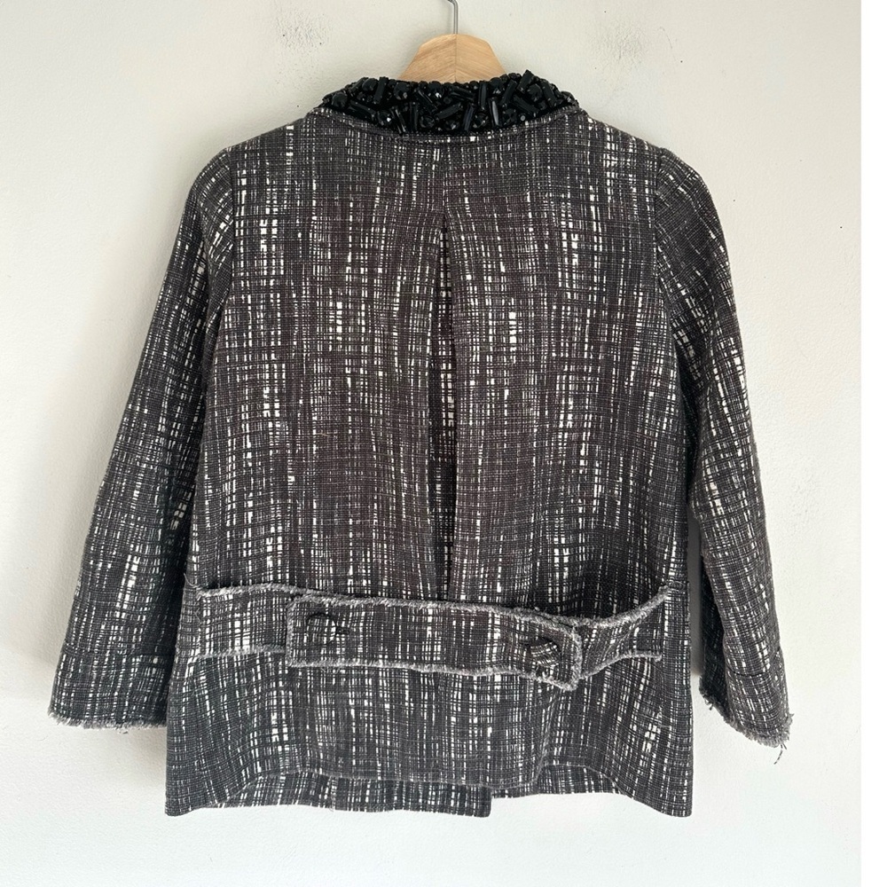 J. Crew Tweed Embellished Crystal Jewel Collar Jacket Blazer - Picture 6 of 8